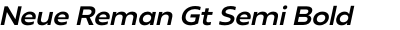 Neue Reman Gt Semi Bold Semi Expanded Italic